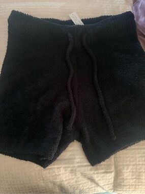 New York & Company Black Plush Athletic Lounge Shorts